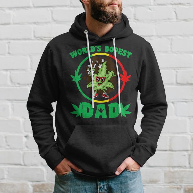 Funny Fathers Day Worlds Dopest Dad Cannabis Marijuana Weed Hoodie Gifts for Him