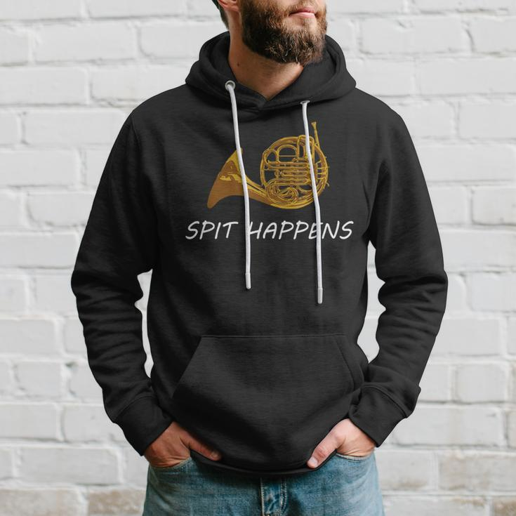 French Horn Spit Happens Band Sayings Hoodie Gifts for Him