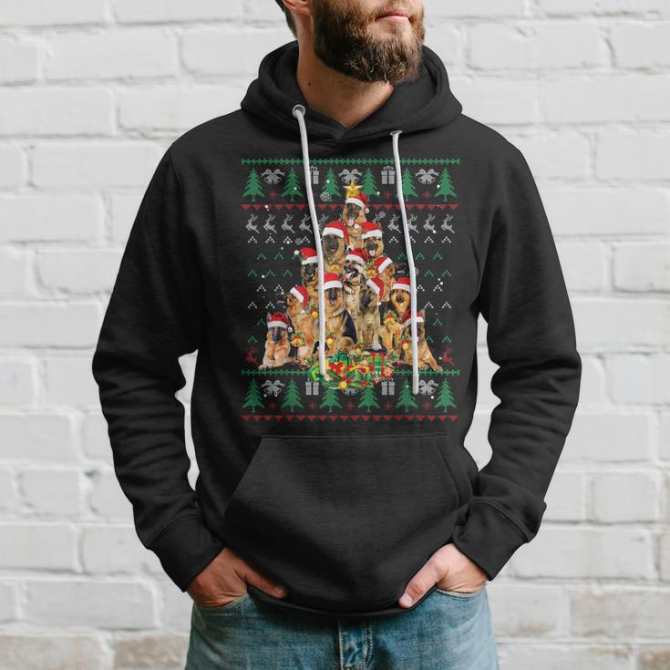 German Shepherd Christmas Lights Ugly Sweater Xmas Hoodie Gifts for Him