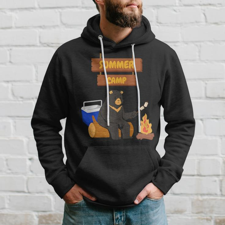 Funny Gifts For Summer Sleepaway Overnight Camp Fire Bear Hoodie Gifts for Him