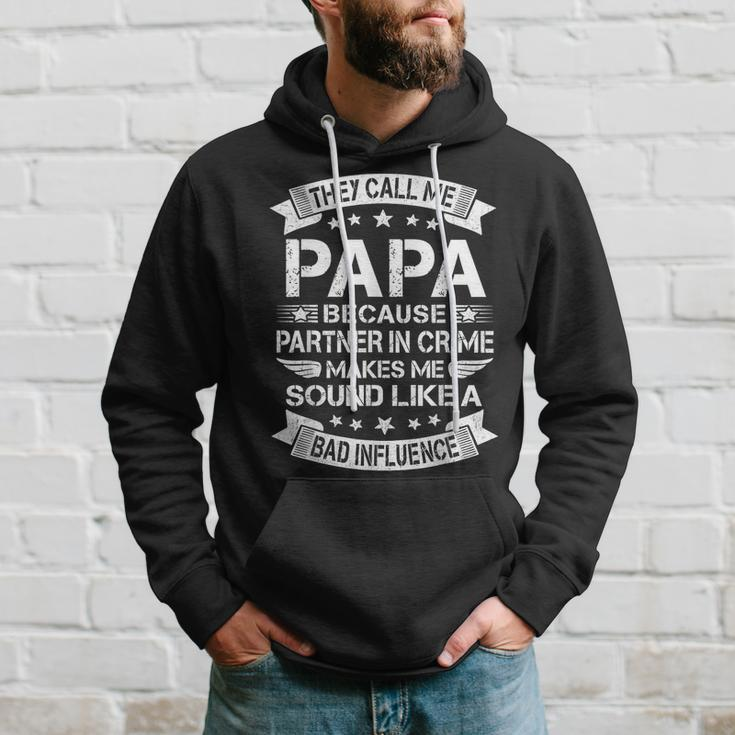Funny Grandpa Papa Partner In Crime Dad Fathers Day Hoodie Gifts for Him