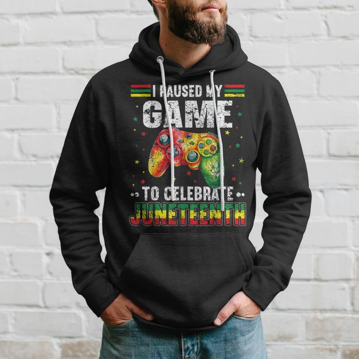 Funny I Paused My Game To Celebrate Junenth Black Gamers Hoodie Gifts for Him