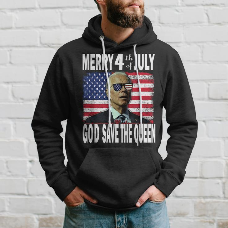 Funny Joe Biden Merry 4Th July Confused God Save The Queen Hoodie Gifts for Him