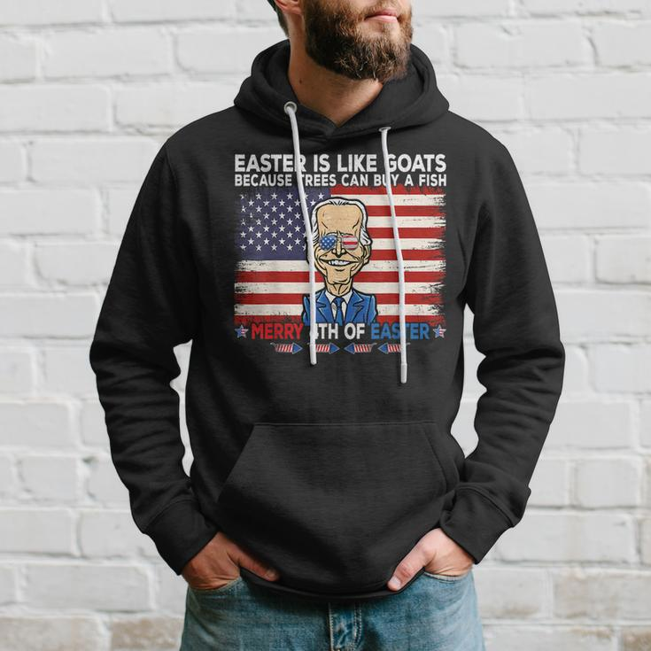 Funny Joe Biden Merry 4Th Of Easter Design Fourth Of July Hoodie Gifts for Him