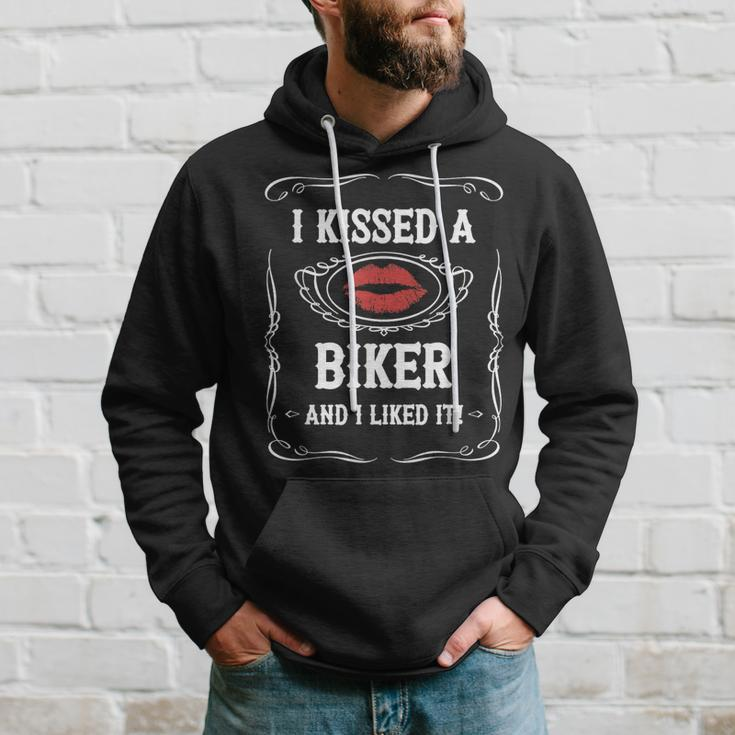 Funny Motorcycle I Kissed A Biker And I Liked It Hoodie Gifts for Him
