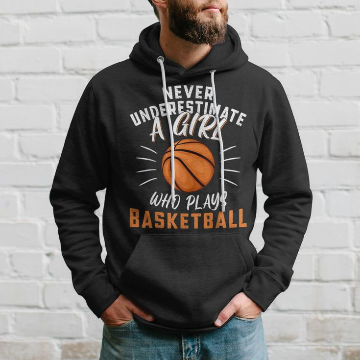 Funny Never Underestimate A Girl Who Plays Basketball Basketball Funny Gifts Hoodie Gifts for Him