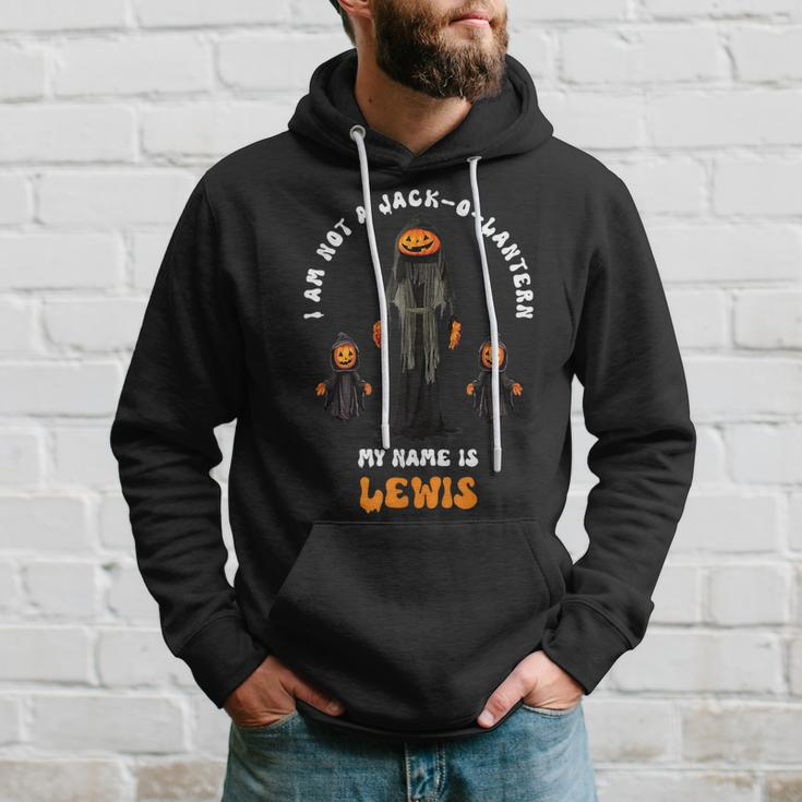 I Am Not A Jack O Lantern My Name Is Lewis Halloween Hoodie Gifts for Him