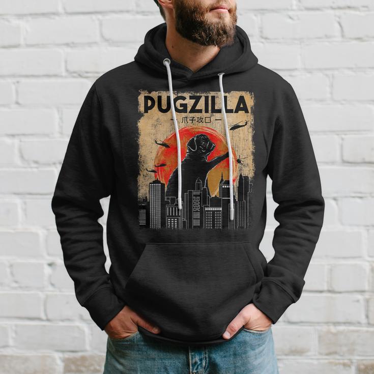 Pug Owner Pugzilla Dog Lover Pug Hoodie Gifts for Him