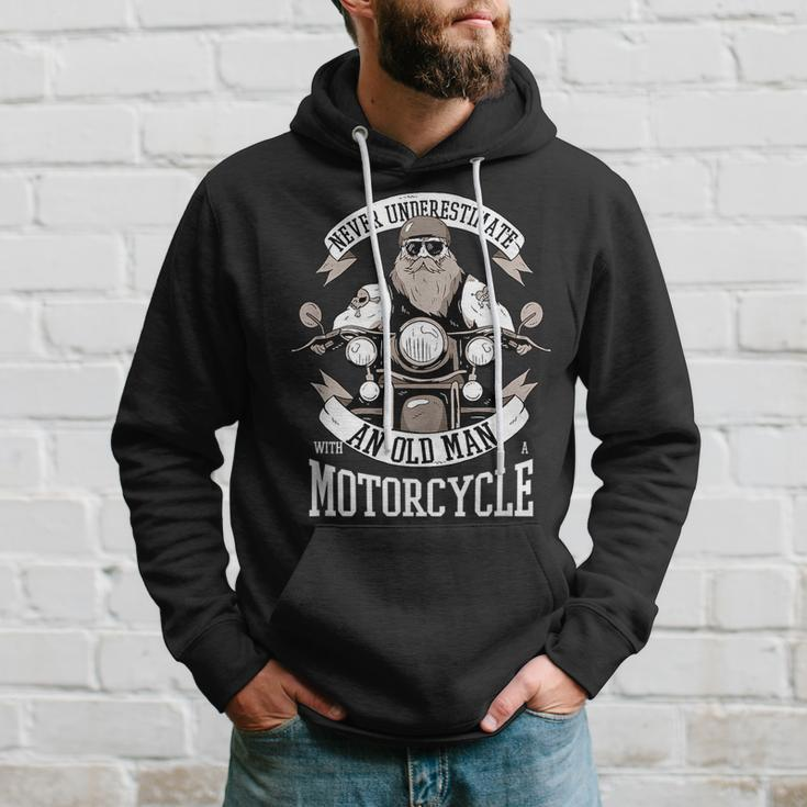 Funny Quote Old Bikers Never Underestimate An Old Man Hoodie Gifts for Him