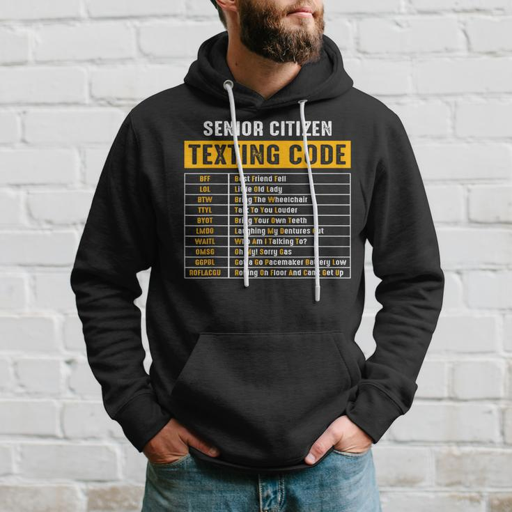 Funny Senior Citizens Texting Code Fathers Day For Grandpa Hoodie Gifts for Him