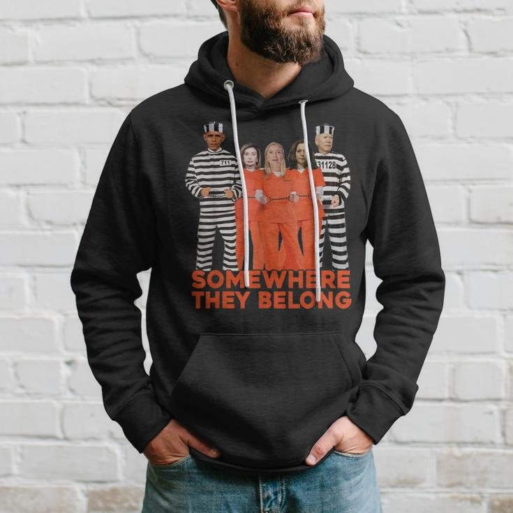 Somewhere They Belong Obama Biden Harris In Prison Hoodie Gifts for Him