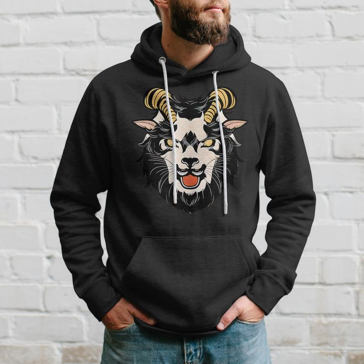 Funny Spooky Scary Vintage Goat Demon Retro Goat Farmer Gift Hoodie Gifts for Him