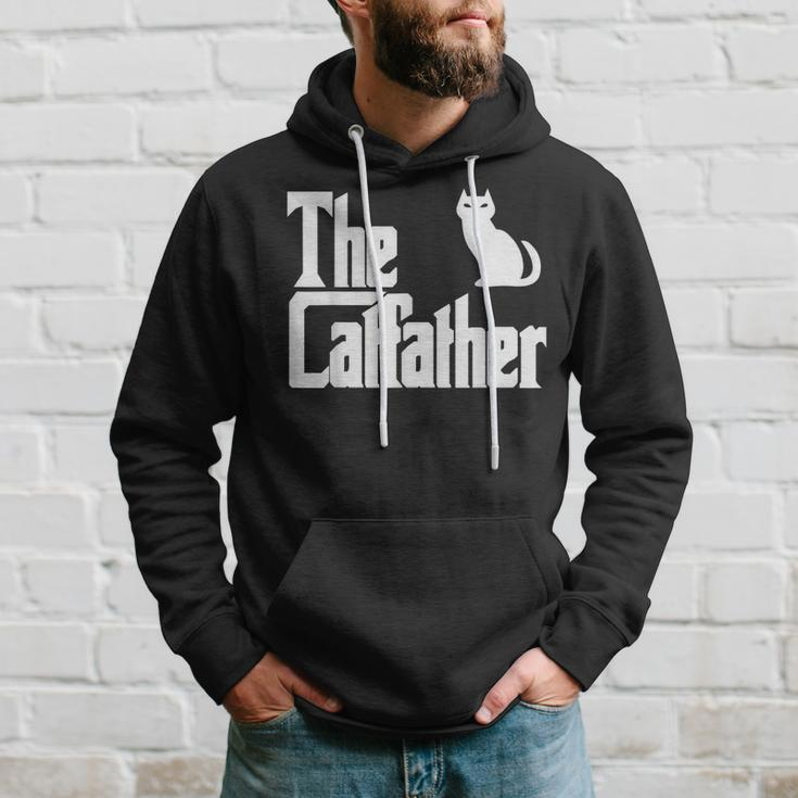 Funny The Catfather Fathers Day Cat Dad Pet Owner Gift Men Hoodie Gifts for Him