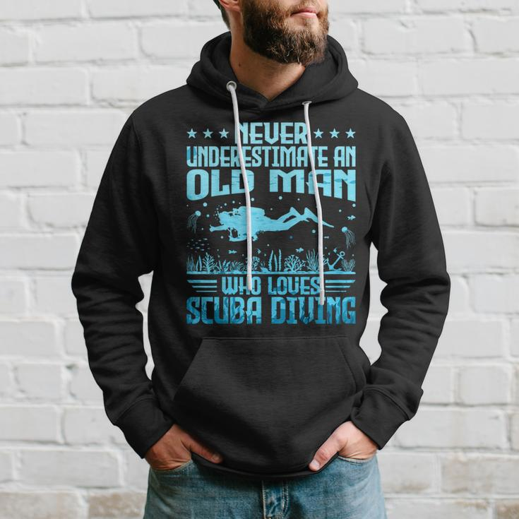 Never Underestimate An Old Man Who Loves Scuba Diving Hoodie Gifts for Him
