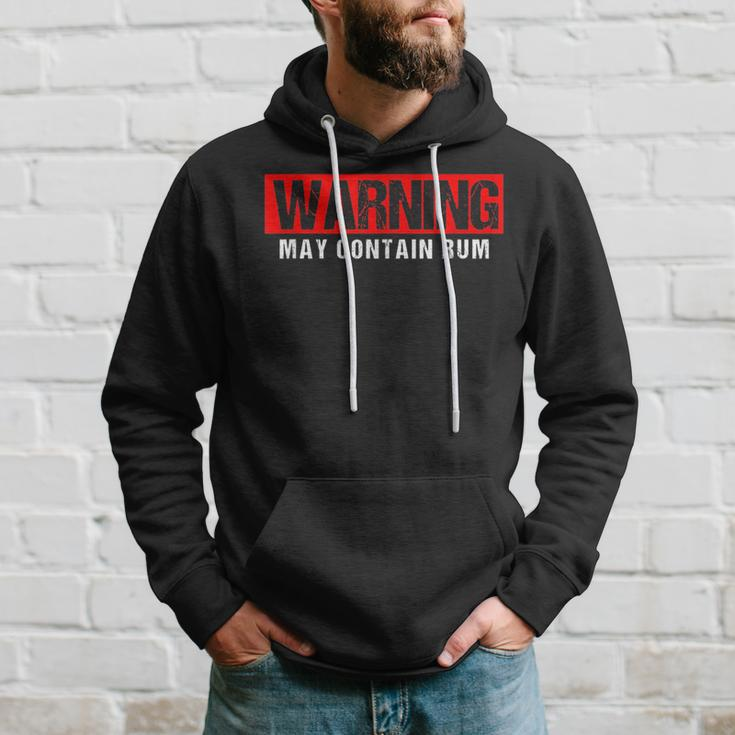 Funny Warning May Contain Rum Alcohol Drinking Drinker Hoodie Gifts for Him