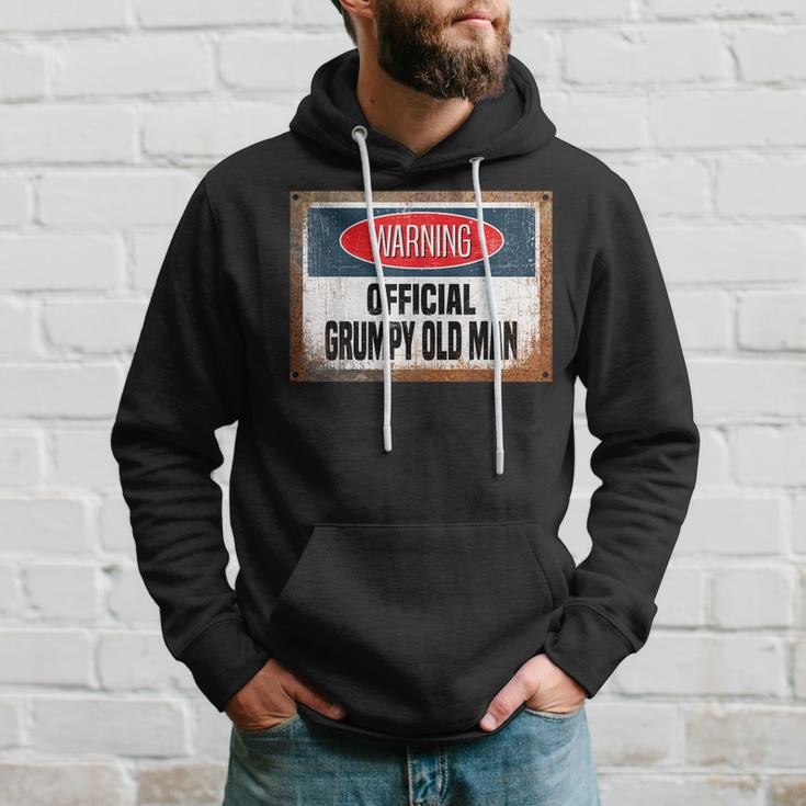Funny Warning Sign Official Grumpy Old Man Hoodie Gifts for Him