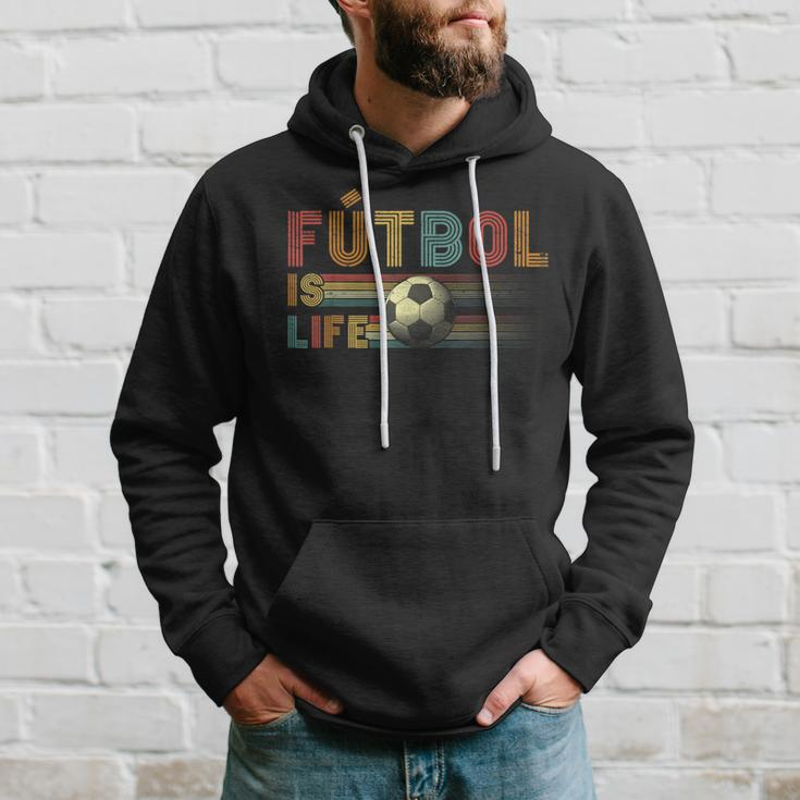 Futbol Is Life Football Lover Soccer Funny Vintage Hoodie Gifts for Him