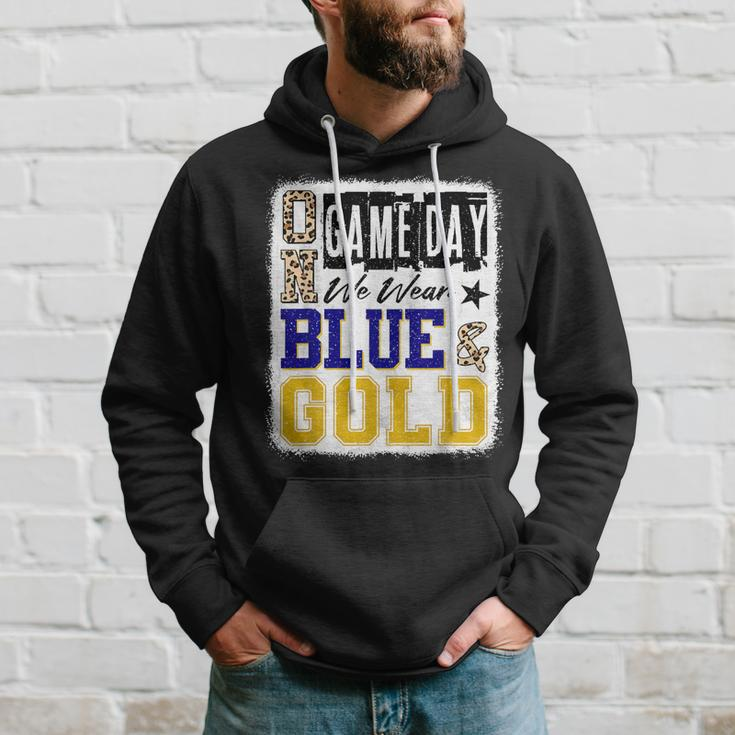 On Gameday Football We Wear Blue And Gold School Spirit Hoodie Gifts for Him
