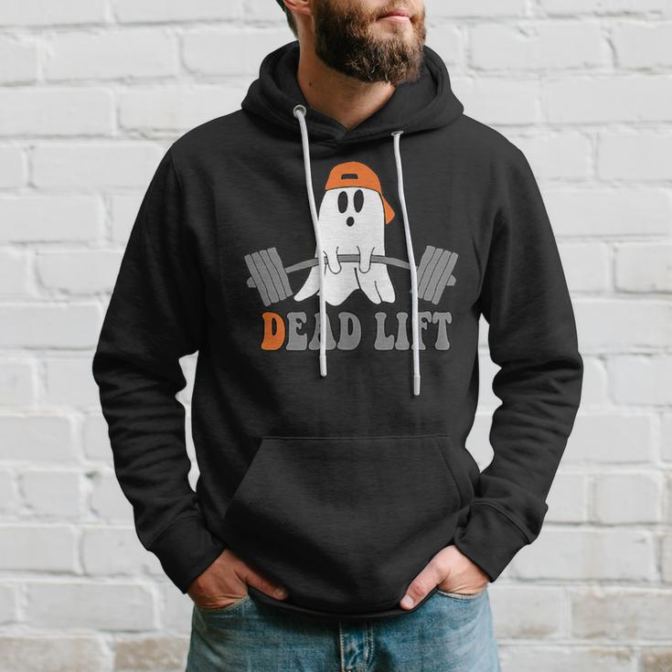 Ghost Dead Lift Halloween Ghost Gym Graphic Pocket Hoodie Gifts for Him