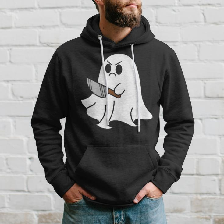 Ghost Holding Knife Halloween Costume Ghoul Spirit Hoodie Gifts for Him