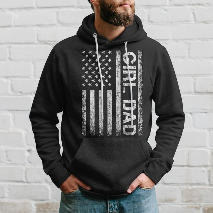 Girl Dad American Flag Father Of Girls Fathers Day Vintage Hoodie Gifts for Him
