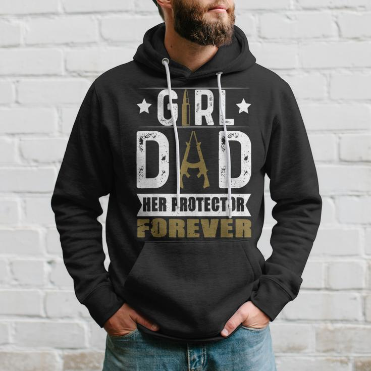Girl Dad Her Protector Forever Father Day Funny Men Hoodie Gifts for Him
