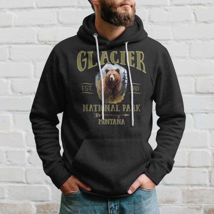 Glacier National Park Grizzly Bear Montana Usa Gifts For Bear Lovers Funny Gifts Hoodie Gifts for Him
