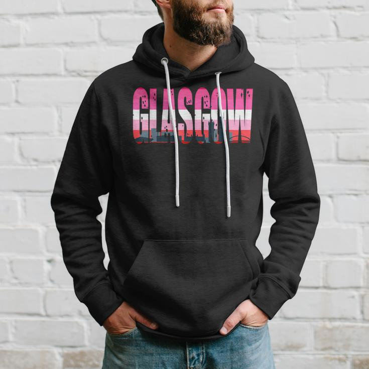 Glasgow Lesbian Flag Pride Support City Hoodie Gifts for Him