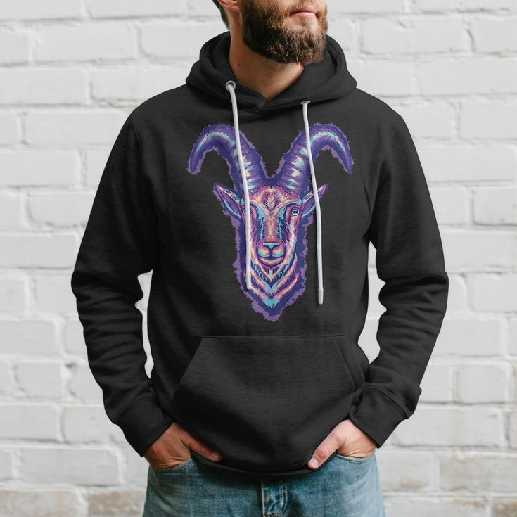 Goat Drawing Horns Scary Creepy Hoodie Gifts for Him