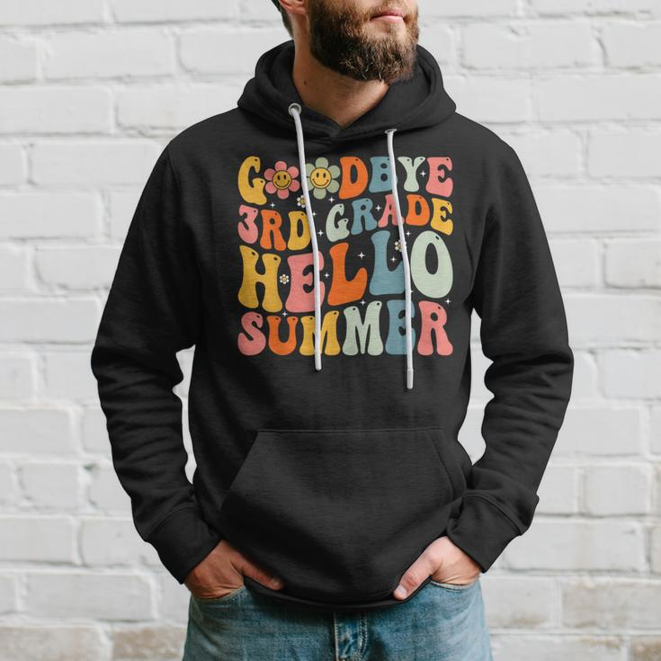 Goodbye 3Rd Grade Hello Summer Groovy Third Grade Graduate Hoodie Gifts for Him