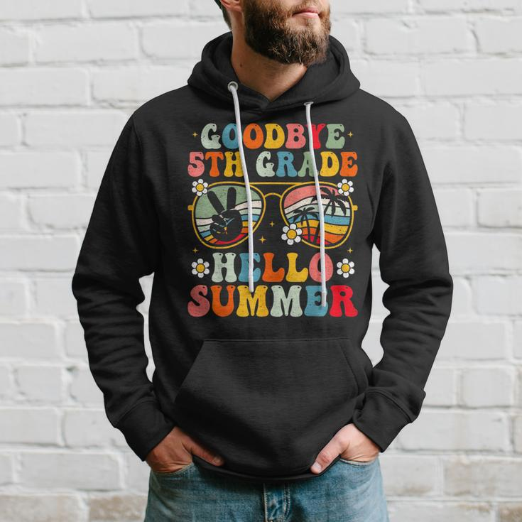 Goodbye 5Th Grade Hello Summer Groovy Fifth Grade Graduate Hoodie Gifts for Him