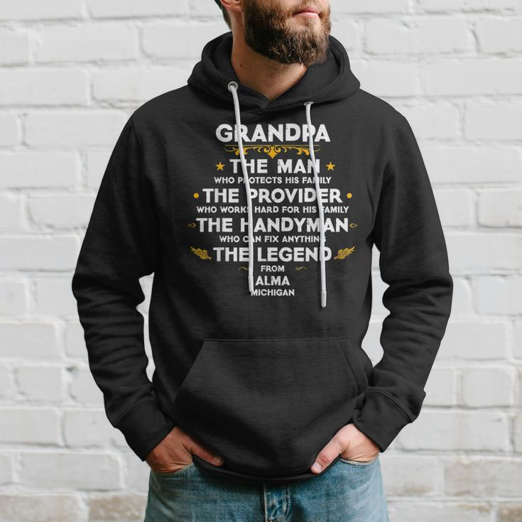 Grandpa Family Quote Usa City Alma Michigan Hoodie Gifts for Him