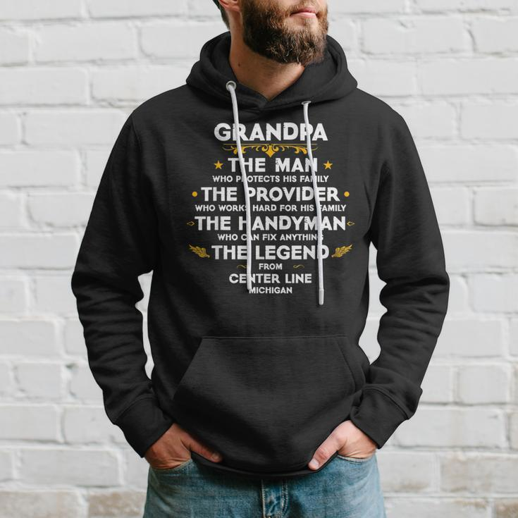 Grandpa Family Quote Usa City Center Line Michigan Hoodie Gifts for Him