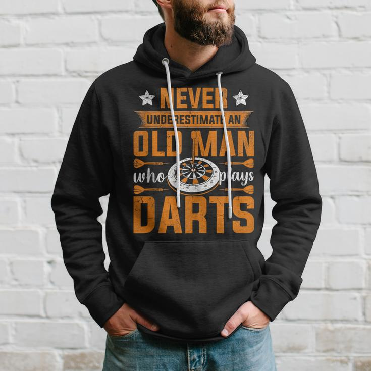 Grandpa Never Underestimate An Old Man Who Plays Darts Hoodie Gifts for Him