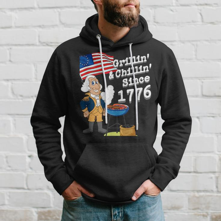 Grillin & Chillin Since 1776 4Th Of July Hoodie Gifts for Him