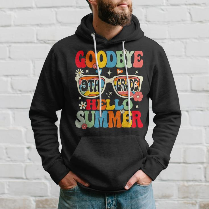 Groovy Goodbye 9Th Grade Graduation Hello Summer Kids Hoodie Gifts for Him