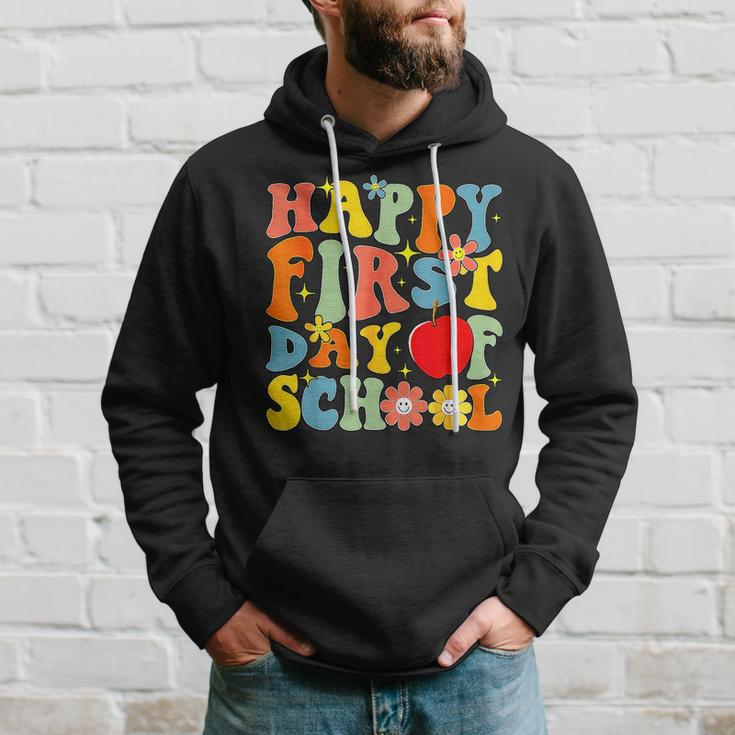 Groovy Happy First Day Of School Back To School Teachers Hoodie Gifts for Him