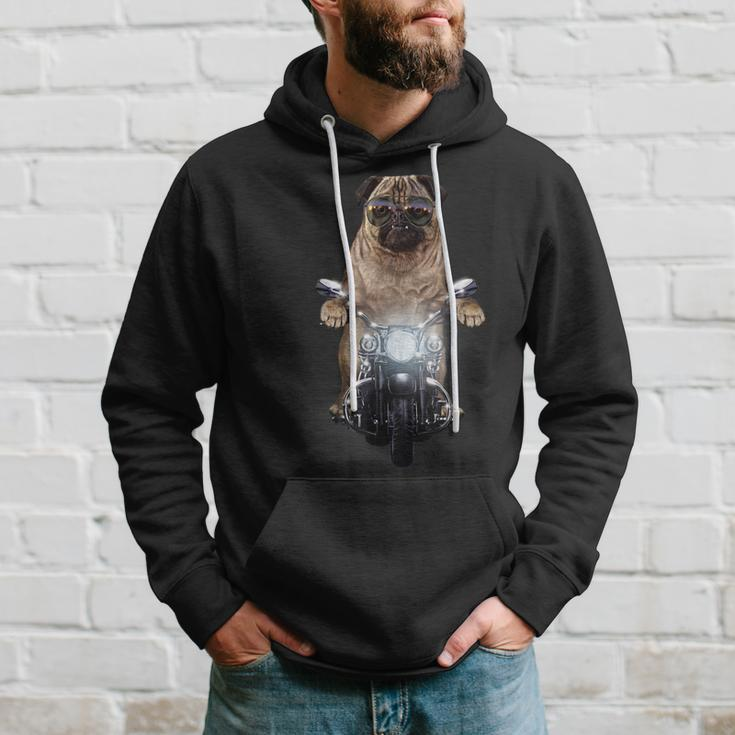 Grumpy Pug In Aviator Sunglass Riding Motorcycle Dog Hoodie Gifts for Him
