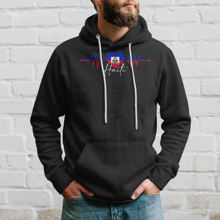 Haiti Heritage Roots Proud Heartbeat Haitian Flag Pride Hoodie Gifts for Him