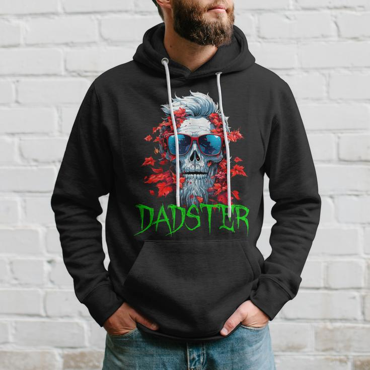 Halloween Dadster Skeleton With Red Sunglasses Dad Skull Hoodie Gifts for Him
