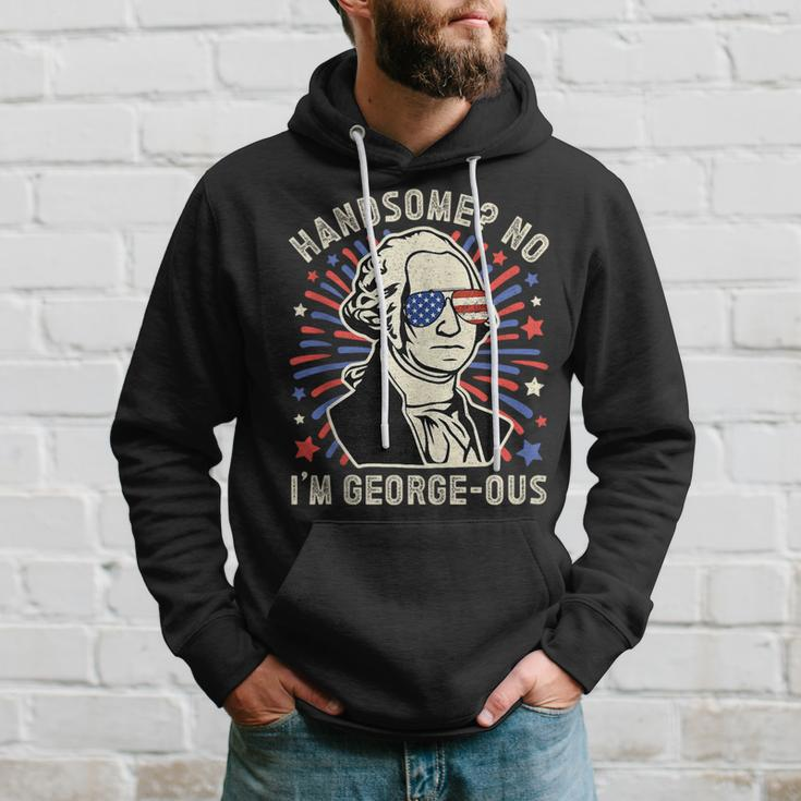 Handsome No Im Georgeous George Washington 4Th Of July 1776 1776 Funny Gifts Hoodie Gifts for Him