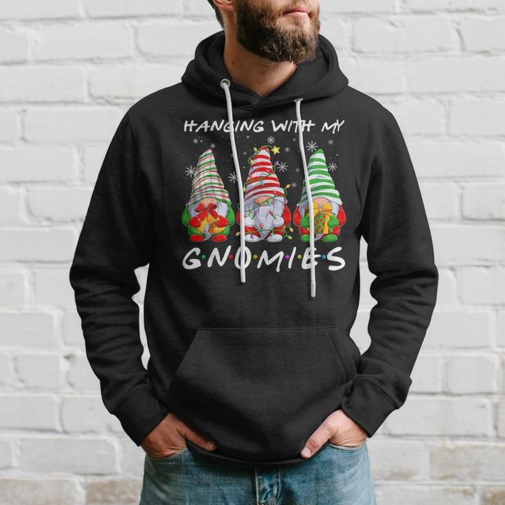 Hanging With Gnomies Gnomes Light Christmas Pajamas Mathicng Hoodie Gifts for Him