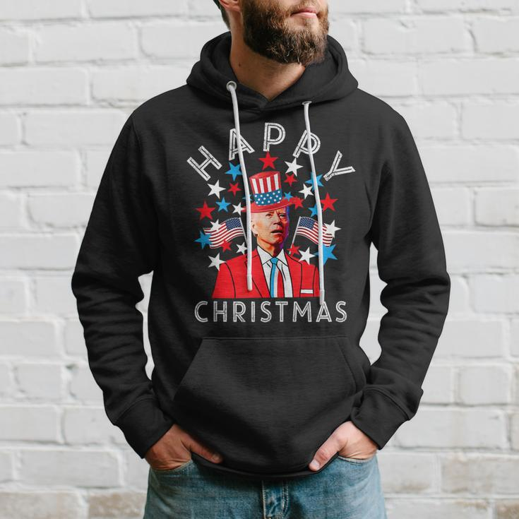 Happy Christmas Joe Biden 4Th Of July Memorial Independence Hoodie Gifts for Him