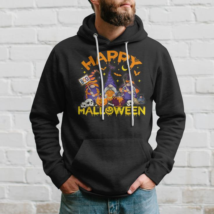 Happy Halloween Three Gnomes Skeleton Zombie Trick Or Treat Hoodie Gifts for Him