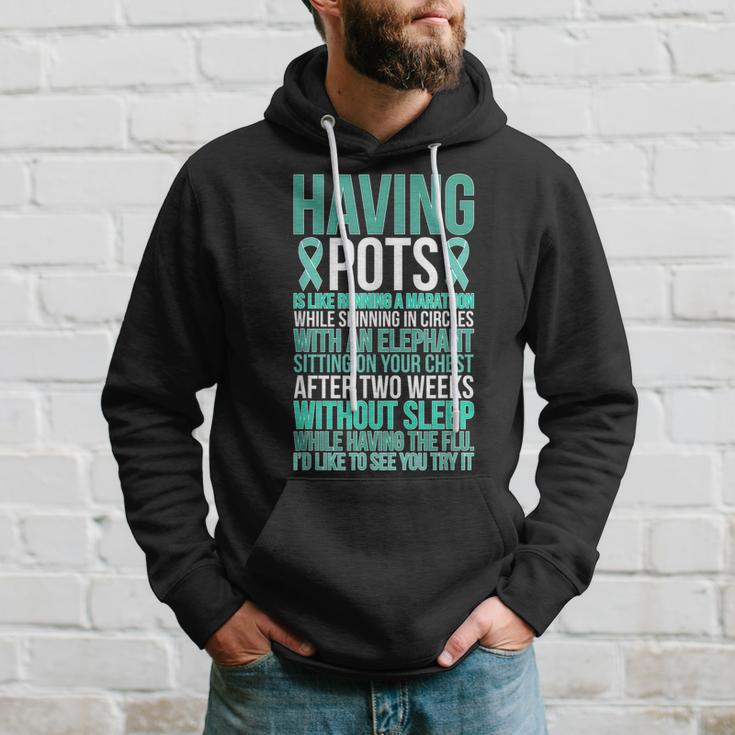 Having Pots Warrior Pots Awareness Day Pots Fighter Hoodie Gifts for Him