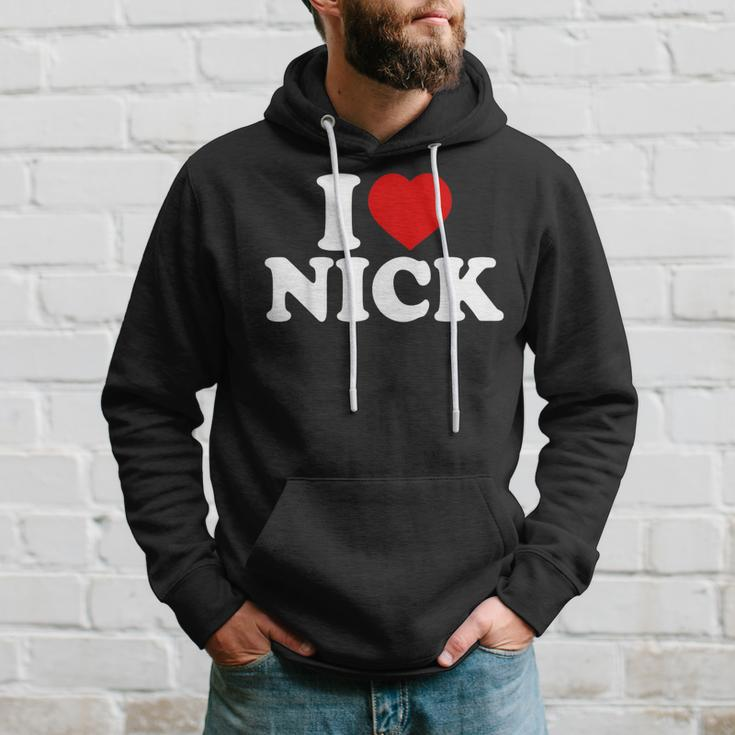 I Heart Nick First Name I Love Nick Personalized Stuff Hoodie Gifts for Him
