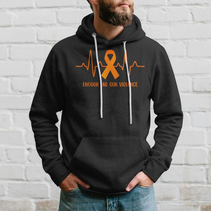 Heartbeat Enough End Gun Violence Awareness Orange Ribbon Hoodie Gifts for Him