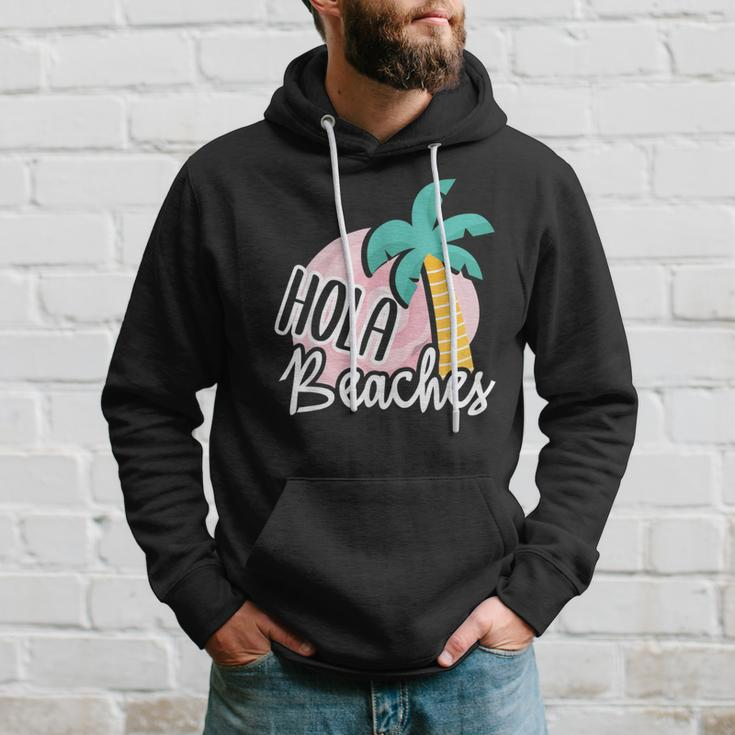 Hola Beaches Palm Tree Beach Summer Vacation Hoodie Gifts for Him