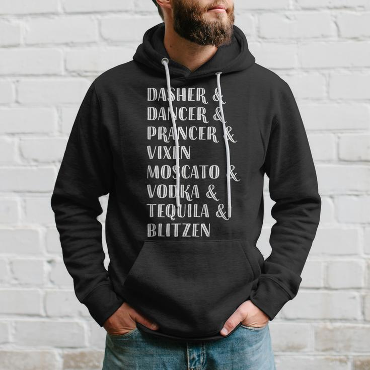 Holiday Cheer Gifts Reindeer And Alcohol Names Hoodie Gifts for Him
