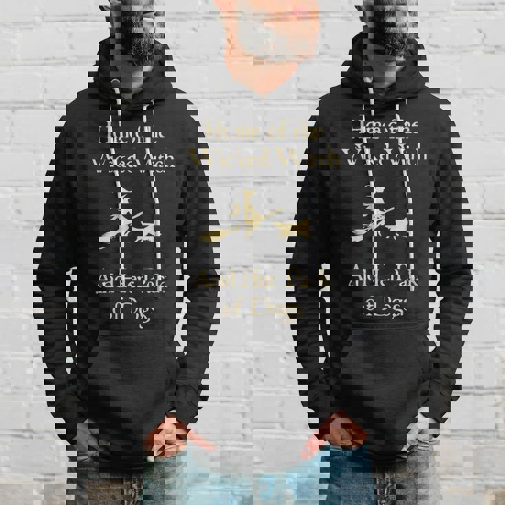 Home Of The Wicked Witch And Her Pack Of Dog Halloween Hoodie Gifts for Him